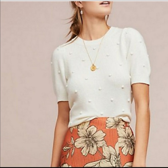 Anthropologie Sweaters - ANTHROPOLOGIE Bobble Short Sleeve Wool Blend Sweater Size S